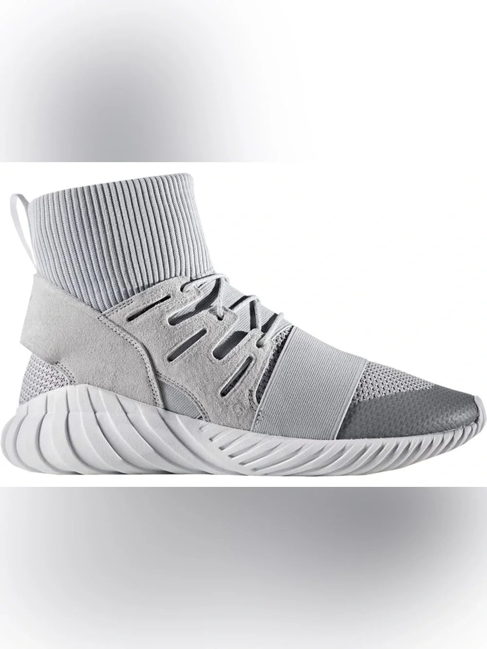adidas Originals Tubular Doom Winter Grey Primeknit Sock Trainers Size 5.0